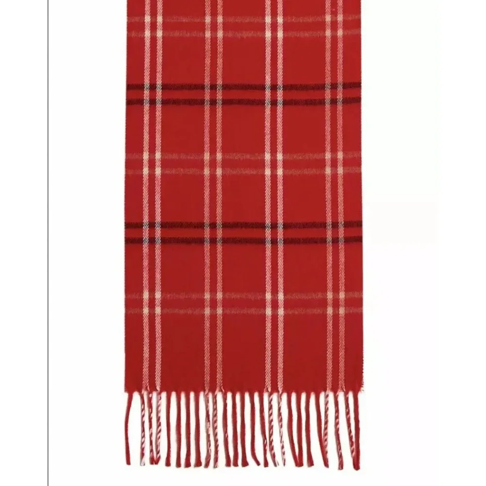 STEVE MADDEN grid-pattern plaid women's winter scarf muffler - RED MADE IN ITALY